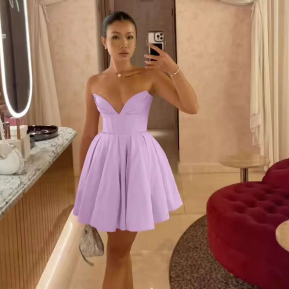 Summer Mini Sexy Party Dresses New in Short Strapless Corset Dress with Tulle Skirt Elegant Fit and Flare Dress