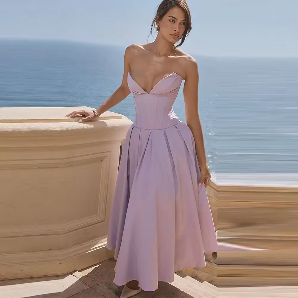 Summer Wedding Guest Party Dresses New Arrivals Maxi Elegant Formal Occasion Dress Strapless Sexy Corset Dress