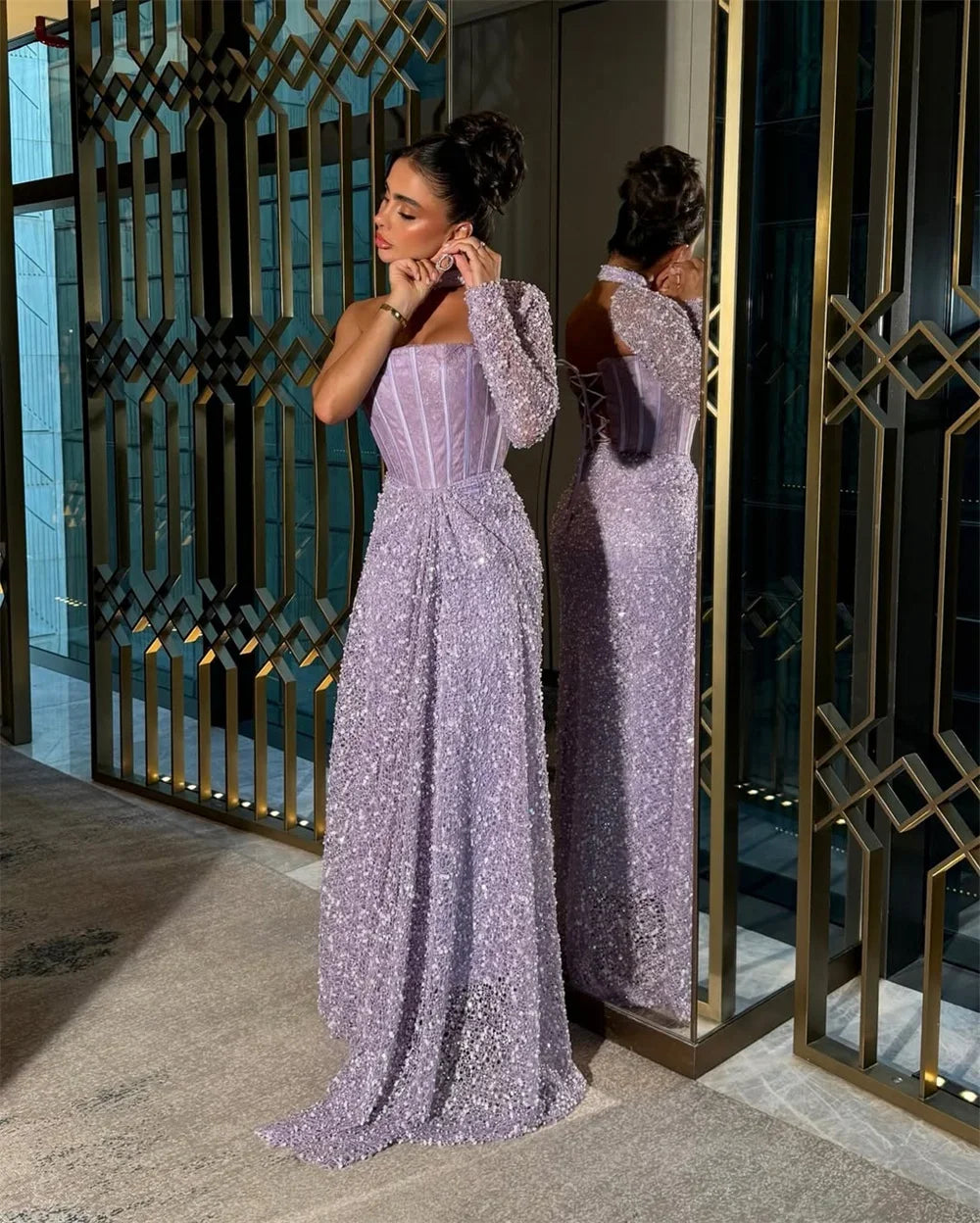Customized One Shoulder Floor-length A-line Prom Dresses Elegant Purple Simple