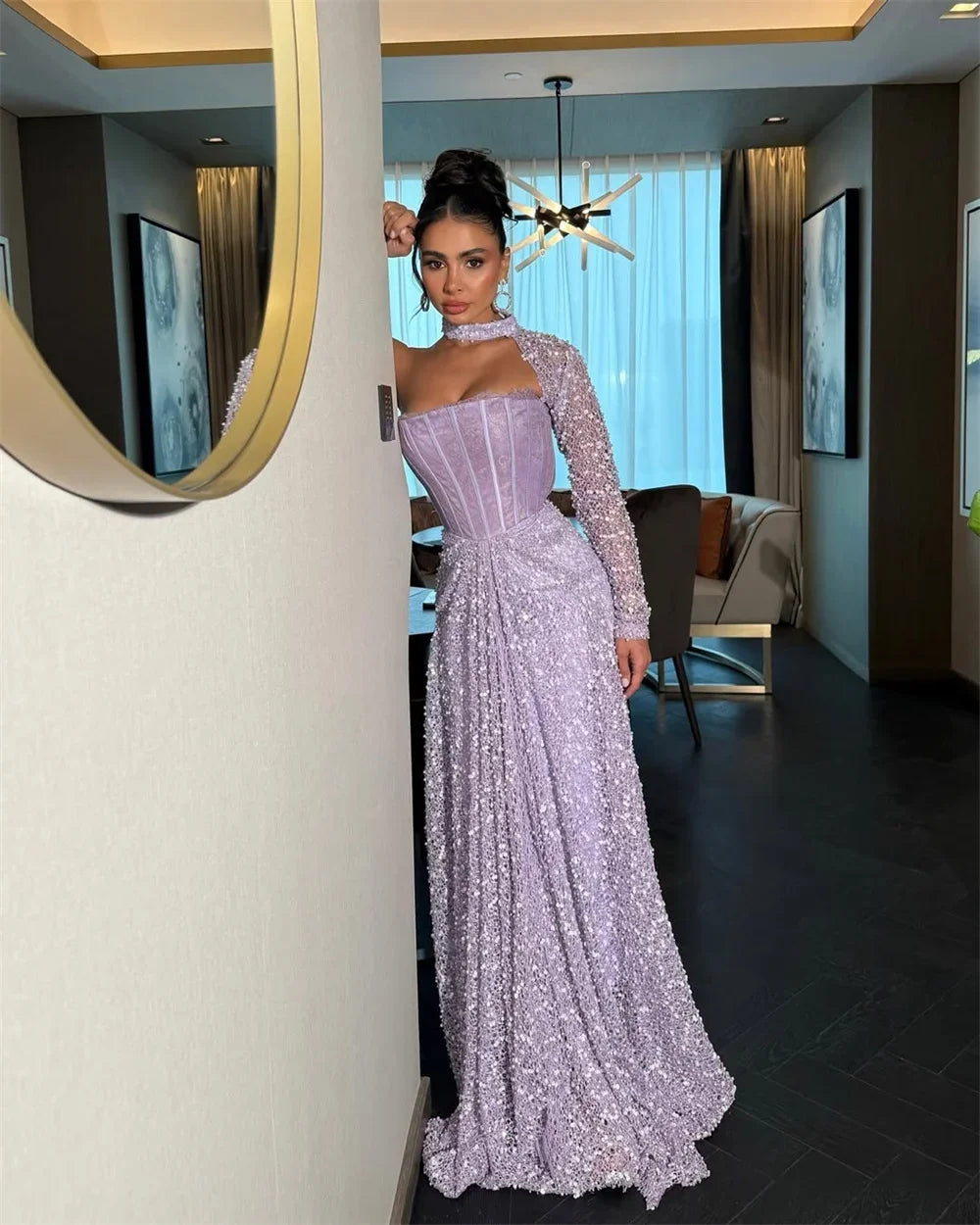 Customized One Shoulder Floor-length A-line Prom Dresses Elegant Purple Simple
