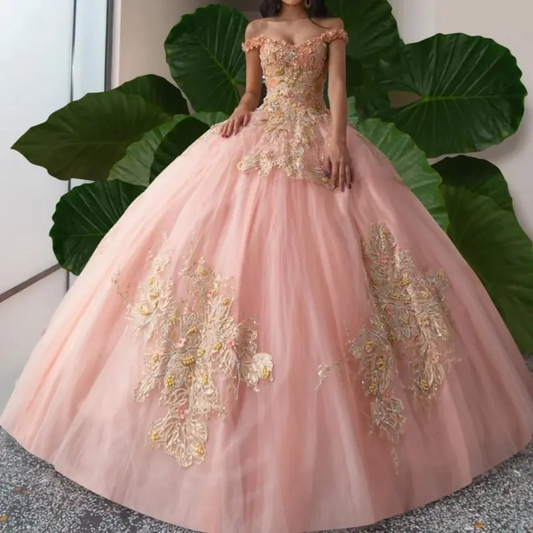 Pink Sweetheart Quinceanera Dresses Ball Gown Sleeveless Appliques Lace Beads Vestidos Quinceañera 2024 Brithday Party Gown