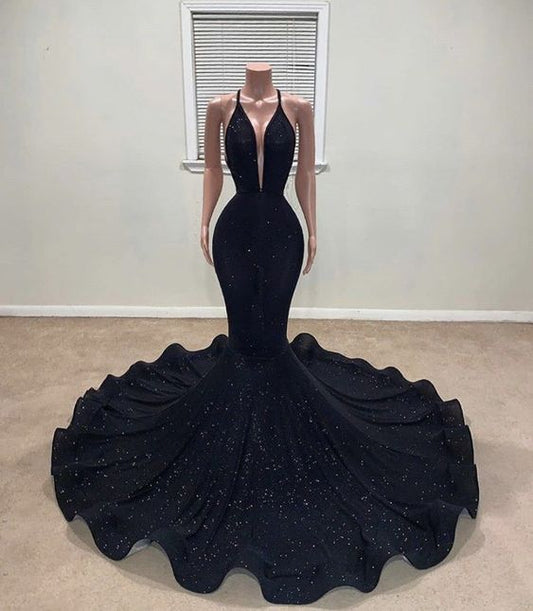 black Mermaid Prom Dresses