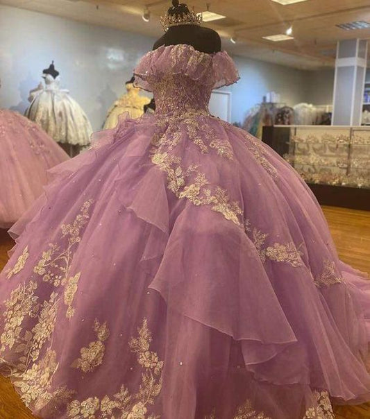 A-line Tulle Ball Gown Puffy Sweet 16 Dress Birthday Dress
