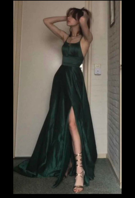 Dark Green Long Prom Dresses, Formal Graduation Party Dress